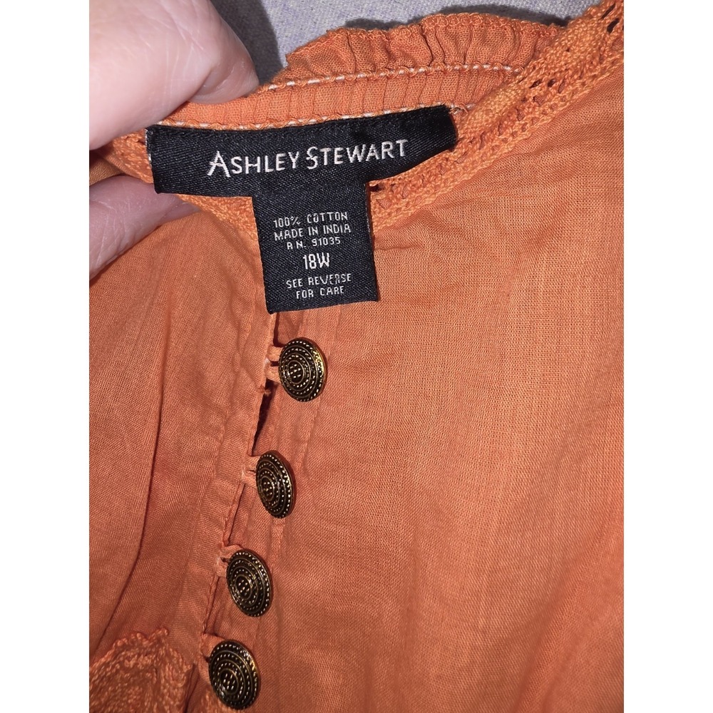 Ashley Stewart Boho Ombré Tiered Maxi Dress Orange Green Lace Details Plus Sz 18 - Picture 12 of 14